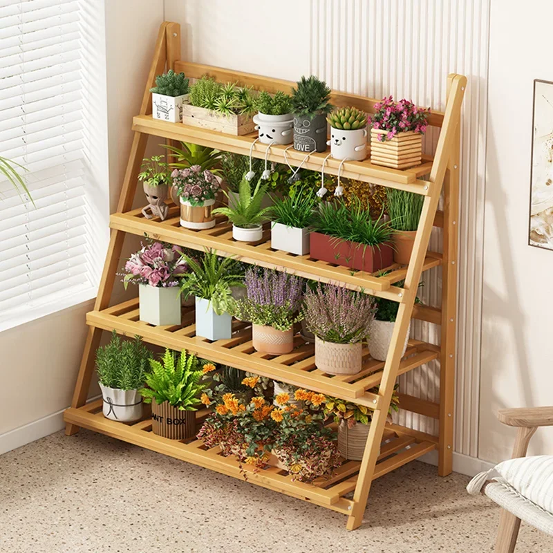 Solid Wood Flower Shelf Plant  - đánh giá và giá Outdoor Furniture Wood